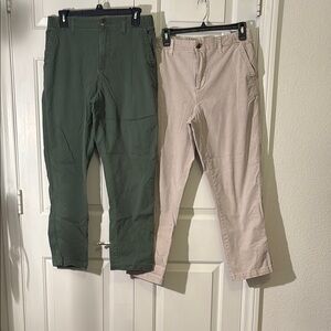 Men's Green and Beige Pants